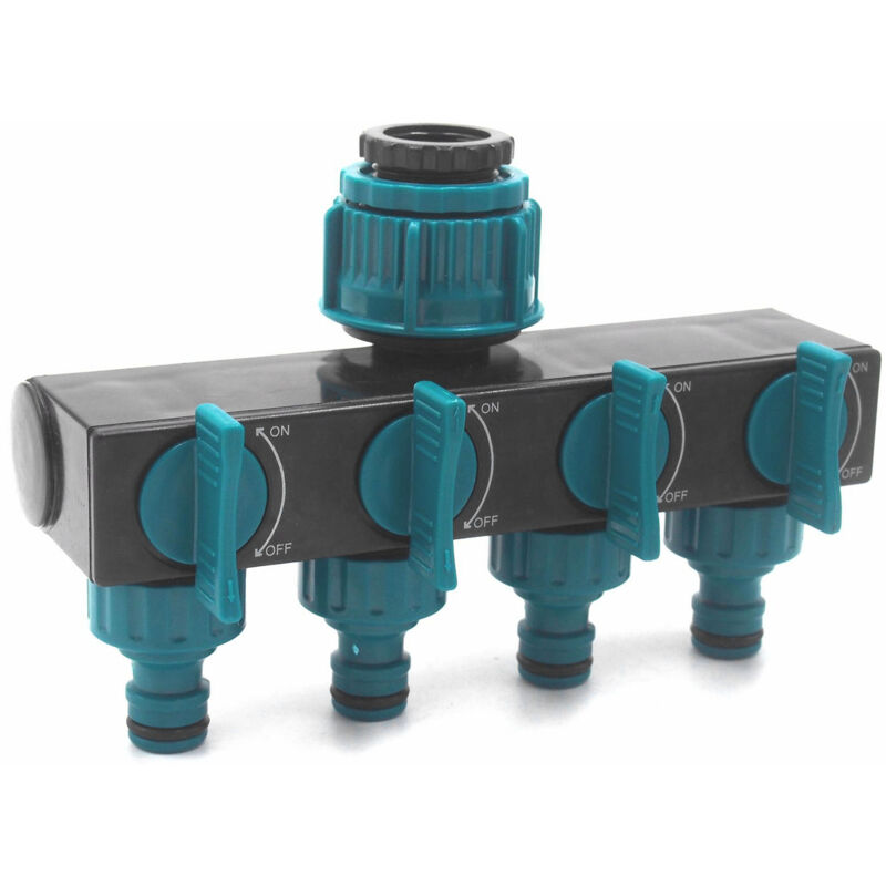 Séparateur d'eau à 4 voies, adaptateur d'arrosage de jardin, connecteur de tuyau pour arrosage de jardin, entretien de pelouse, robinet européen
