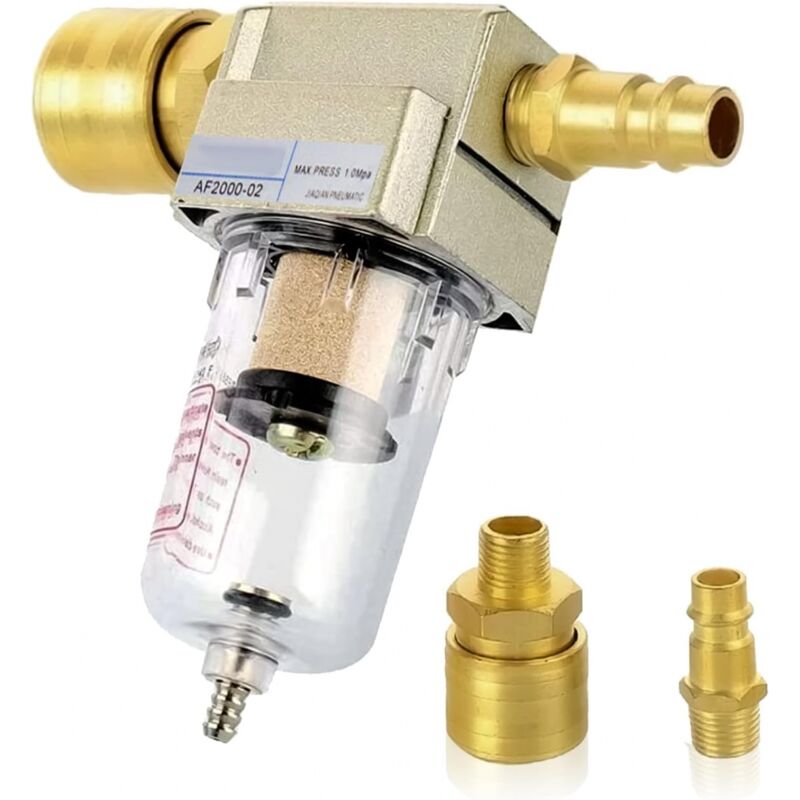Sunxury - Séparateur d'eau à air comprimé 1/4' : filtre à air comprimé, séparateur d'huile, réducteur de pression d'air comprimé avec raccord rapide