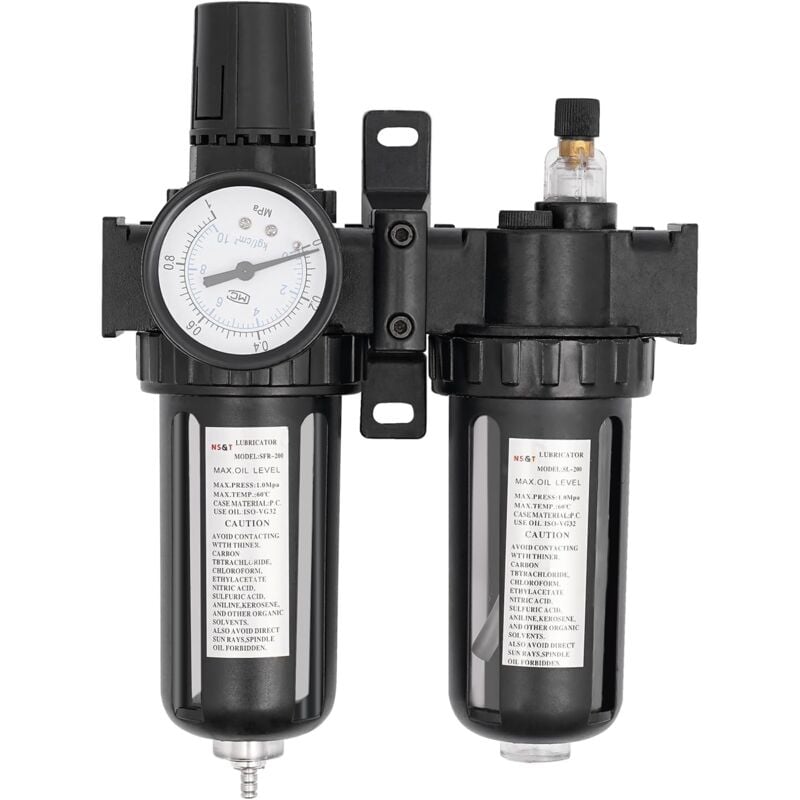 Séparateur d'eau et d'huile 1/4' - Séparateur d'huile et d'eau - Compresseur d'air comprimé - Séparateur d'huile pour déchets de cuisine, eau