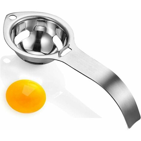 Séparateur d'oeufs Séparateur d'oeufs en acier inoxydable Aide de cuisine Séparateur de jaune d'oeuf Blanc d'oeuf Blanc d'oeuf Séparateur de jaune d'oeuf Outil Aide de cuisine Lavable en machine