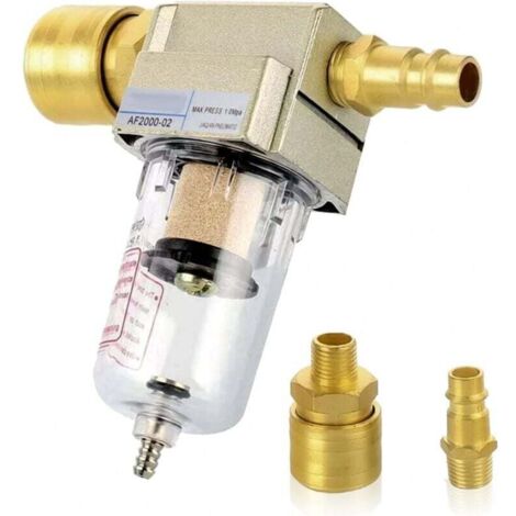 Séparateur Eau Huile Air Comprimé 1/4" Filtre Compresseur Raccord Rapide Réducteur Pression