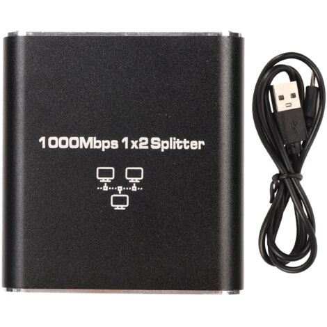 Séparateur Ethernet RJ45 1 vers 2 Ports en Alliage d'Aluminium Gigabit 1000Mbps Switch Réseau