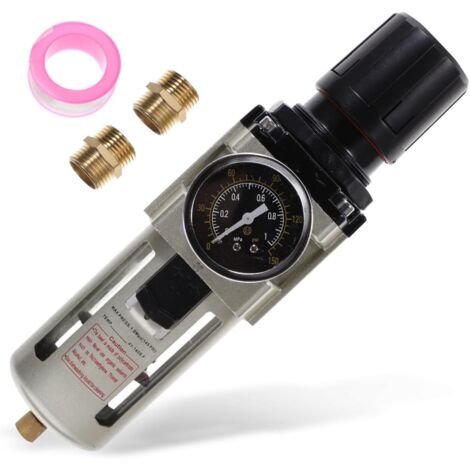 Séparateur Huile-eau Pour Compresseur Air Avec Régulateur De Pression Et Manomètre Accessoire Pneumatique Équipements Installation Facile Élimination Humidité -