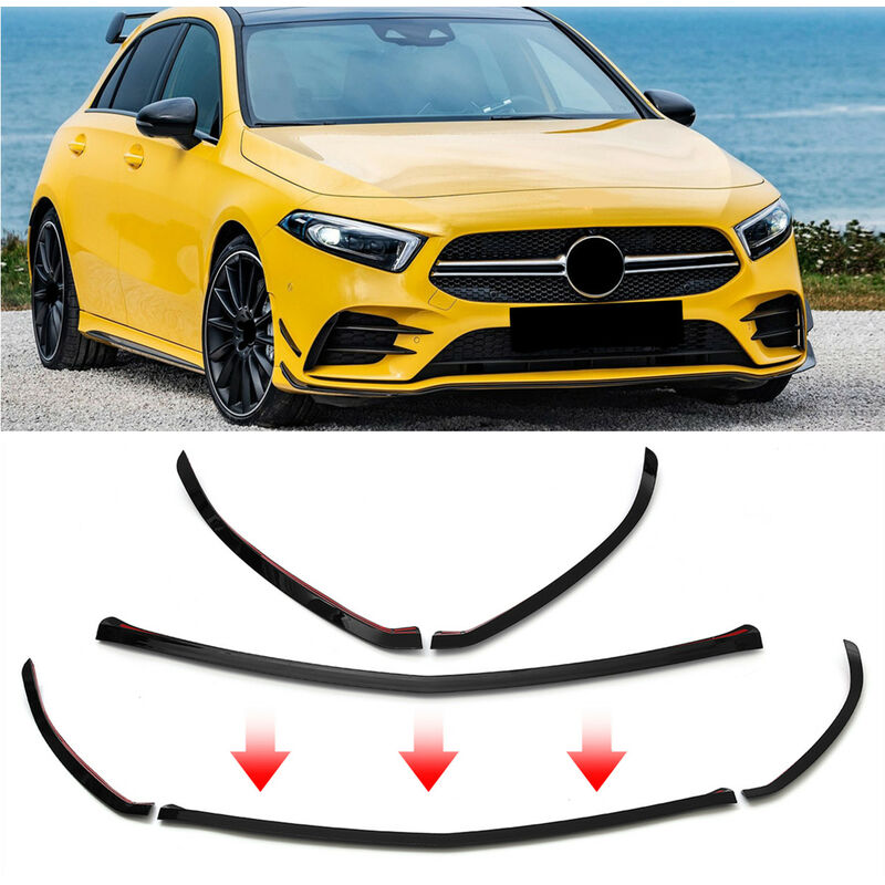 Maerex - Séparateur inférieur avant pour mercedes-benz classe a W177 A180 A200 A220 A250 amg 19+ (noir brillant) ZebraA