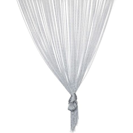 Séparateur Porte Fils Argentée Gouttes de Rosée et Panneau Rideau de Fenêtre 100 x 200 cm Décoration de Période de Fêtes