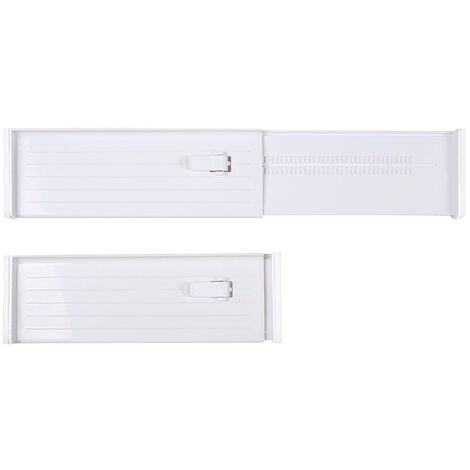 séparateur tiroir réglable en plastique (lot de 4) – organisateur de tiroir pratique – aménagement tiroir flexible pour armoire et commode – blanc