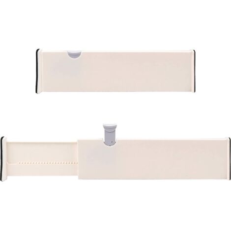 separateur Tiroirs En Plastique Modulable (lot De 2) - 37,5 X 10 Cm - Diviseur De Tiroir Extensible - Organisateur Tiroir Cuisine, Chambre, Salle