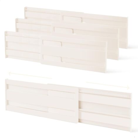 Separateur Tiroirs, Réglable Organiseur Tiroir Cuisine, Inserts de Tiroirs Organiseurs pour Commode Chambre à Coucher Armoire 27,5-52 cm, 4 Pièces -