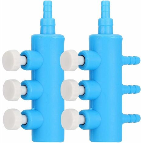 Séparateurs d'air d'aquarium, Distributeur de Tuyau d'air réglable Connecteurs d'adaptateur de Pompe à oxygène d'aquarium pour Pompe d'aquarium Accessoire d'aquarium Fontainebleau 2Pcs Bleu