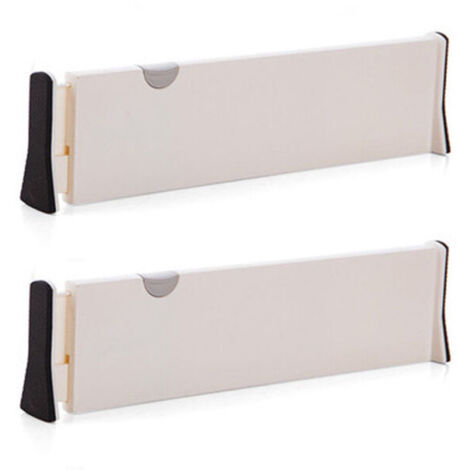 Séparateurs de Tiroir ( Lot de 2), Organisateurs de Tiroir Réglables, (28.3 - 44cm) Diviseur de Tiroir Cuisine pour Chambre, Salle de Bain, Bureau, Placard--