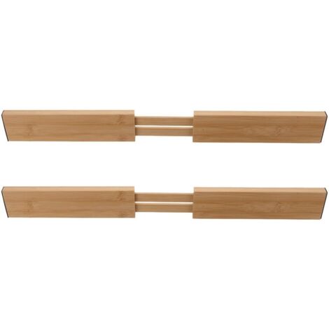 Séparateurs de Tiroir Réglables en Bambou 2pcs Cuisine, Design Simple, Organiseurs pour Maintenir Les Tiroirs Propres et Créer des Compartiments la Maison -