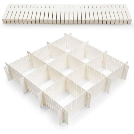 Séparateurs de tiroirs 8 pièces, organisateur de rangement de tiroir réglable Séparateurs ménagers flexibles pour fournitures de bureau, cuisine de chambre à coucher, outils de maquillage, couverts de