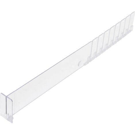 Separatore in plastica  trasparente  285 / 480 x 60 mm