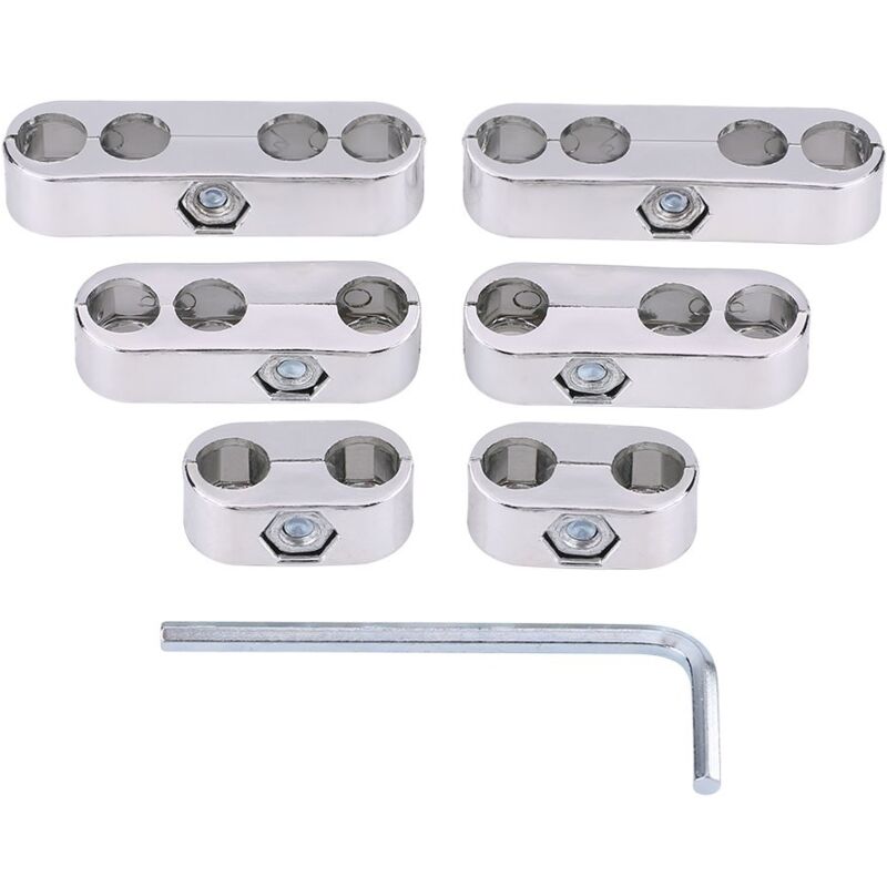 Image of Separatori per cavi di accensione, supporto per cavo candela da 7 mm / 8 mm, separatori per cavi di accensione, separatori a 2-4 fori (argento)
