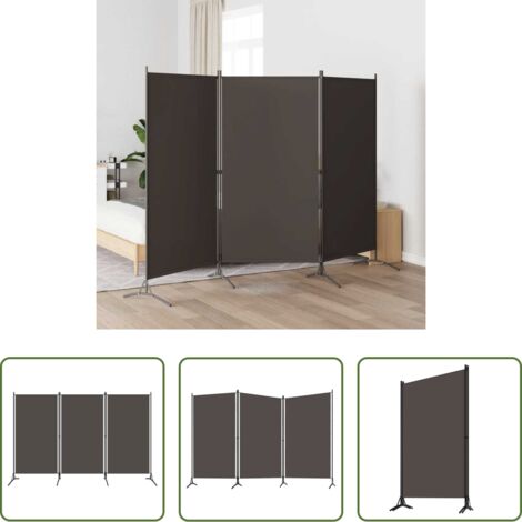 Separazione interna -  Paravento a 3 Pannelli Antracite 260x180 cm