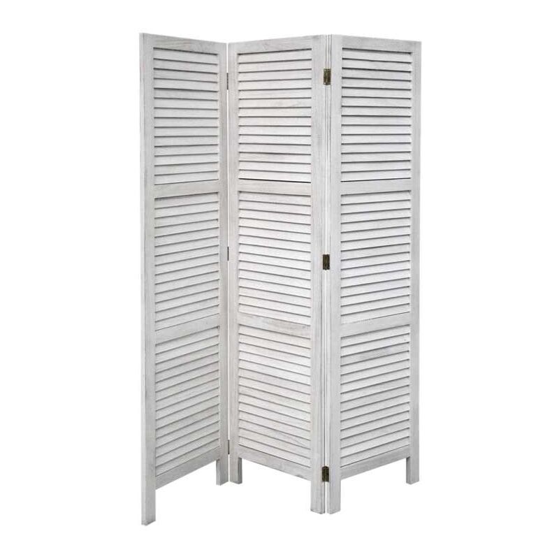Separ In Legno Con 3 Pannelli Da 42 X 170 Cm Bianco