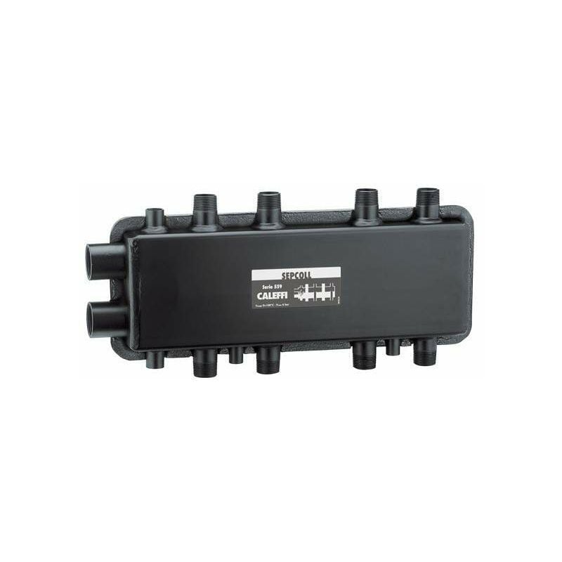 

SEPCOLL 2+2 - Separador hidráulico-colector. Dotado de soportes de fijación caleffi 559022 | 90mm