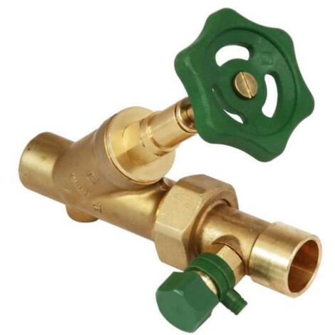 SEPP-DIN-Basis Freistromventil 28mm Löt x Verschrbg. Löt 1437 mit Entleerung 0048928