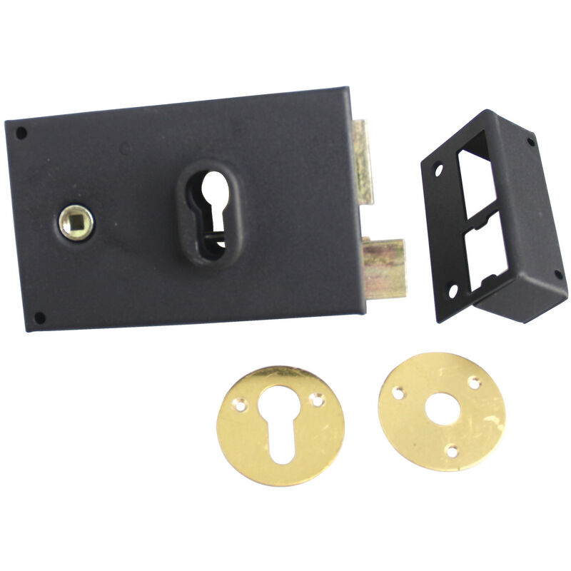 Monopoint En Applique De Grille Pour Cylindre Européen Époxy Noir Droite - Jpm - 314500-01-11