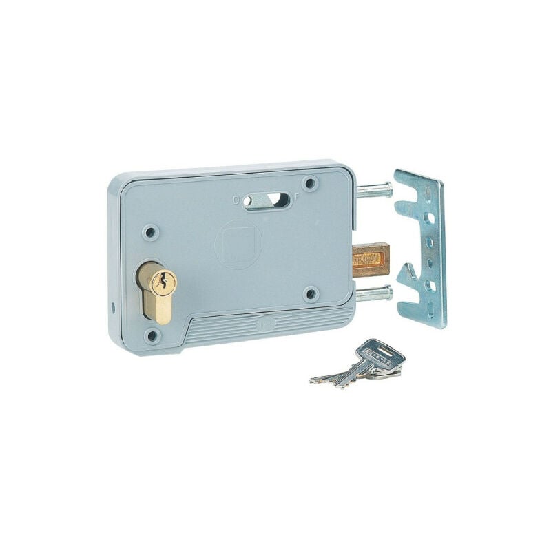 Serrure pour porte de garage réversible Argent