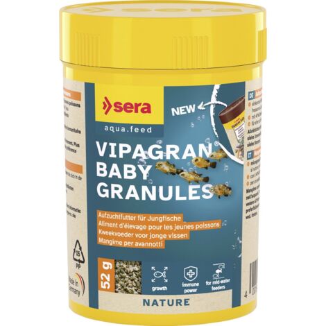 Sera Fischfutter zur Aufzucht Vipagran Baby Granulat 100 ml Fischfutter