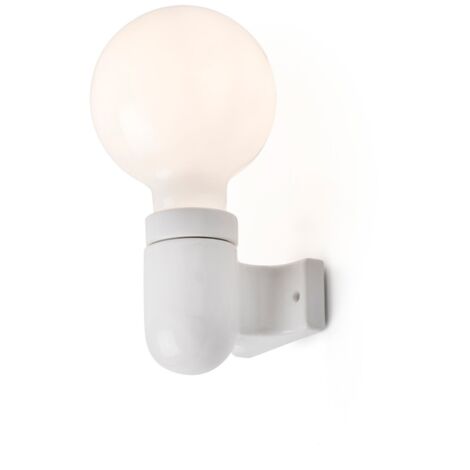 LED Außenwandlampe Siara Weiß Gewölbte Form Wandleuchte Wand Lampe Lampenwelt 
