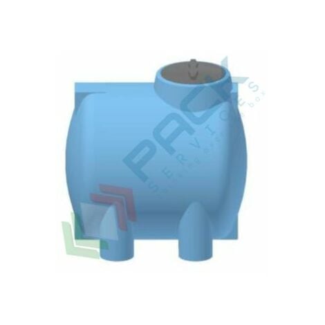 Serbatoio acqua in plastica (PE), cilindrico orizzontale con piedini, capacità 470 Lt, Mis. 835 L x 960 P x 980 H mm, colore azzurro - Azzurro