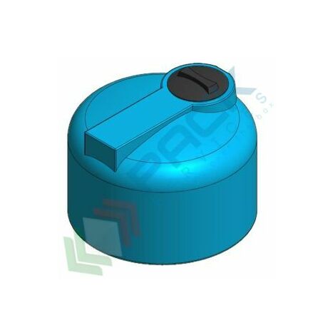 Serbatoio acqua in plastica (PE), cilindrico verticale basso, capacità 200 Lt, Mis. Ø 770 x 565 H mm, colore azzurro - Azzurro