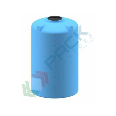 Serbatoio acqua in plastica (PE), cilindrico verticale, capacità 1530 Lt, Mis. Ø 1100 x 1850 H mm, colore azzurro - Azzurro