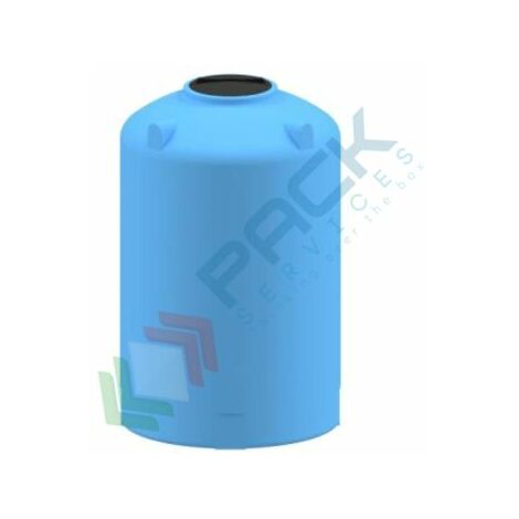 Serbatoio acqua in plastica (PE), cilindrico verticale, capacità 2040 Lt, Mis. Ø 1200 x 1950 H mm, colore azzurro - Azzurro
