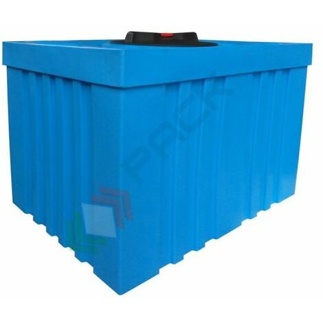 Serbatoio acqua in plastica (PE), parallelepipedo orizzontale nervato, capacità 255 Lt, Mis. 620 L x 830 P x 640 H mm, colore azzurro - Azzurro