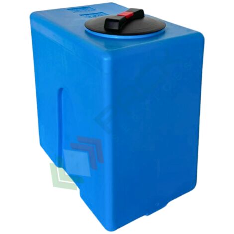 Serbatoio acqua in plastica (PE), parallelepipedo verticale, capacità 100 Lt, Mis. 350 L x 550 P x 595 H mm, colore azzurro - Azzurro