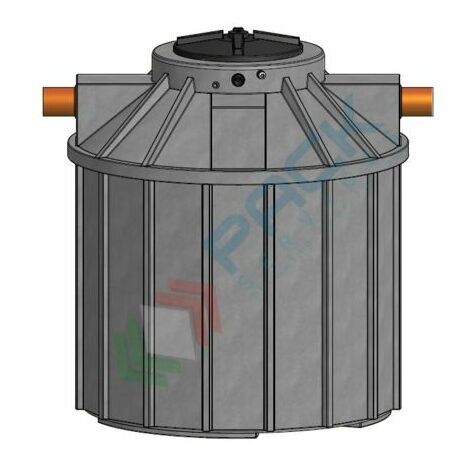 Serbatoio acqua piovana in plastica, cilindrico verticale, capacità 1200 Lt, no elettropompa - Grigio