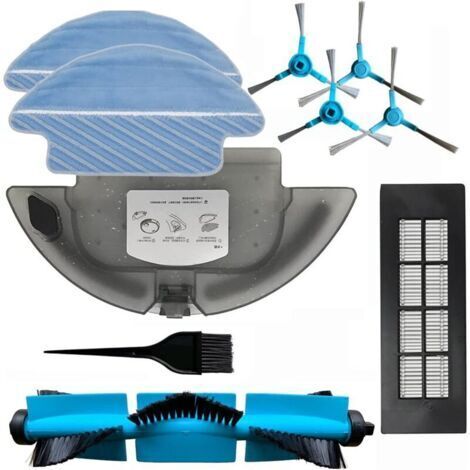 serbatoio dell'acqua + 1 panno per la pulizia + 2 spazzole laterali + 1 spazzola principale + 1 spazzola per robot aspirapolvere Cecotec Conga Series 3090. Ricambi per serbatoio dell'acqua.