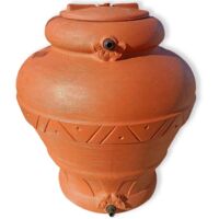 Serbatoio Acqua Elegante con Predisposizione Rubinetto 300 o 500 Litri, Cisterna Design Terracotta, Vaso Antico, Anfora, in Plastica Acqua Piovana 300 LT