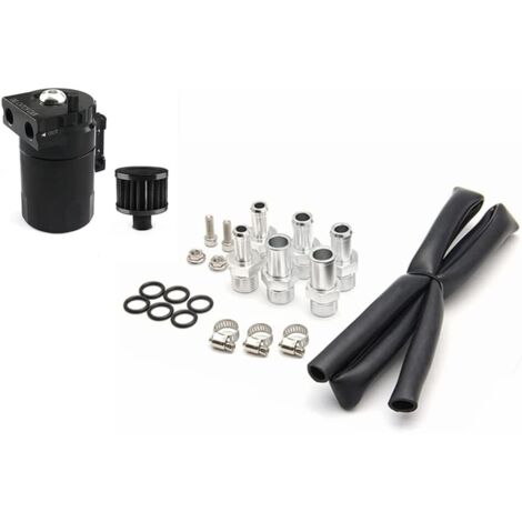 Serbatoio olio caraffa Serbatoio di raccolta olio da 300 ml Serbatoio carburante in alluminio per auto con filtro dell'aria e tubo flessibile universale Accessori di ricambio per lattina di olio (Nero