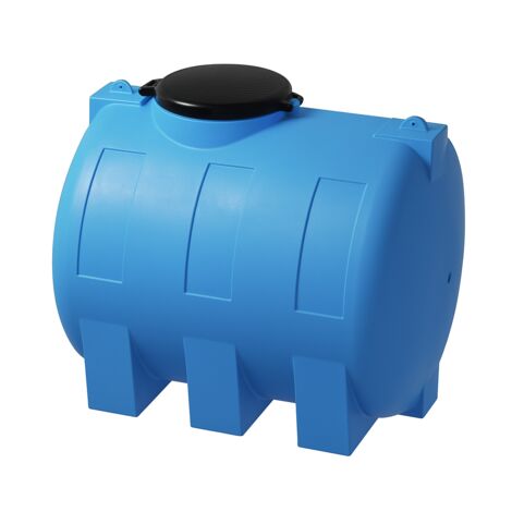 Serbatoio orizzontale da esterno per acque e liquidi alimentari in polietilene lldpe con attacchi filettati e tappo Ø 200 mm rototec c500