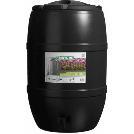 Serbatoio per Acqua Piovana 120L 51x81cm Nero Nature - Nero