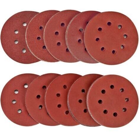 Serbia – Lot de 100 disques abrasifs 125mm – Assortiment grains 40/80/120/180/320/400/600/800/1500/2000 – Oxyde d'aluminium pour métal et bois