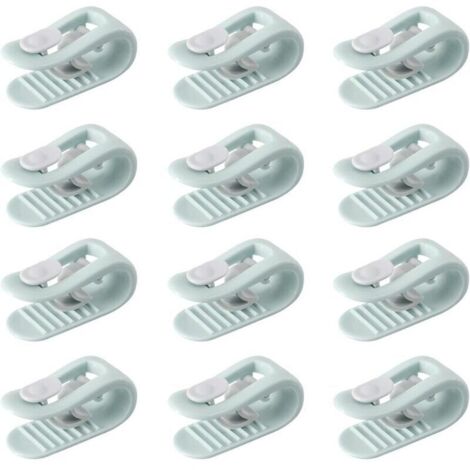 Serbia – Lot de 12 clips de couette antidérapants – Fixation sans aiguille – Pour couettes d'hiver et d'été – Matériau PP élastique