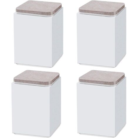 Serbia – Lot de 4 pieds de support de meuble auto-adhésifs – Acier carbone – Carré 6x6cm – Hauteur 5cm/10cm – Pour canapé, lit, meuble TV