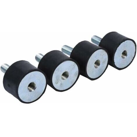 Serbia – Lot de 4 supports en caoutchouc anti-vibration 30x20mm – Amortisseurs pour compresseurs et moteurs – Matériau caoutchouc et acier zingué - VD3020
