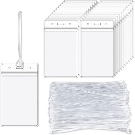 Teskyer 8 Pièces Porte Étiquette Bagage de Croisière, Imperméable à l'Eau, Transparent, Durable, avec Zip Seal, Boucles en Acier, Étiquette Valise, Accessoires de Croisière UK-L4-8P 18,5x8,5cm