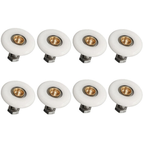 Serbia – Lot de 8 rouleaux de porte de douche 19mm – Nylon haute qualité et acier inoxydable – Remplacement pour portes coulissantes