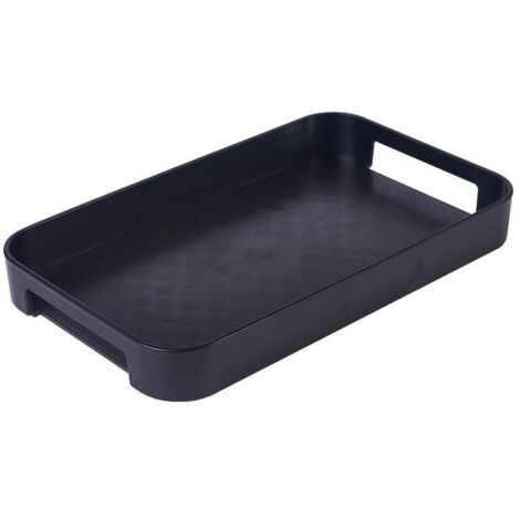 Serbia – Plateau de service rectangulaire empilable en plastique – Poignées larges pour accès facile – Dimensions 33,4 x 20 x 4 cm – Résistant au froid et à la chaleur