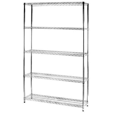 Serena Group Scaffale Acciaio Cromato - 5 Ripiani - 35x120x200 cm
