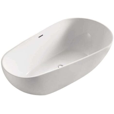 SERENA - INSEL BADEWANNE - Design und komfortable Badewanne - Oval und Abgerundet - Acryl - 170 cm