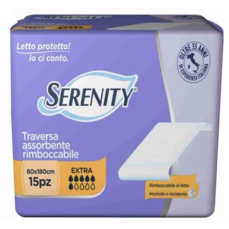 SERENITY TRAVERSA ASSORBENTE RIMBOCCABILE AL LETTO 80X180 15PZ