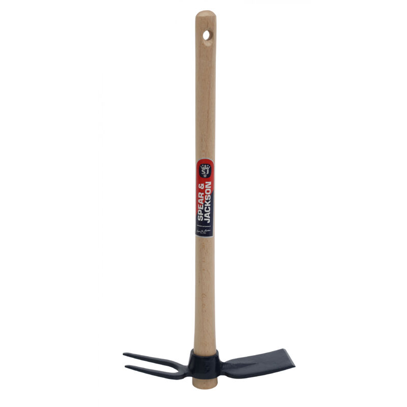 Outils Et Nature - Serfouette forgée panne et fourche de 21 cm manche bois