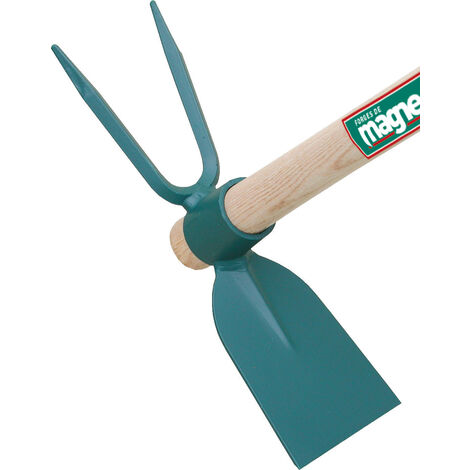 Serfouette panne et fourche 26 cm sans manche – Longueur 26 cm – Pour désherbage et bêchage précis – Outil de jardinage professionnel – Forges De Magne
